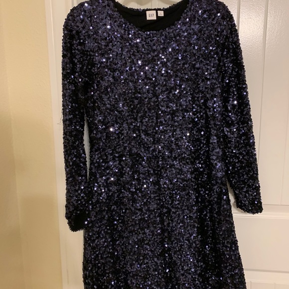 Gap HOLIDAY swing sequin dress in BLUE - Picture 2 of 4